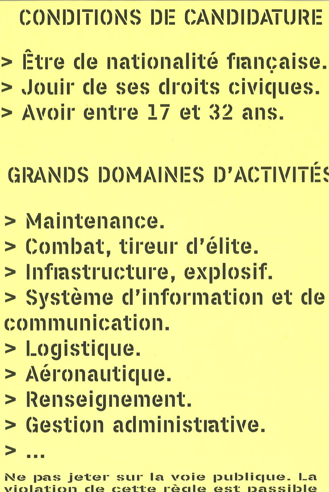 Flyer conditions de candidature